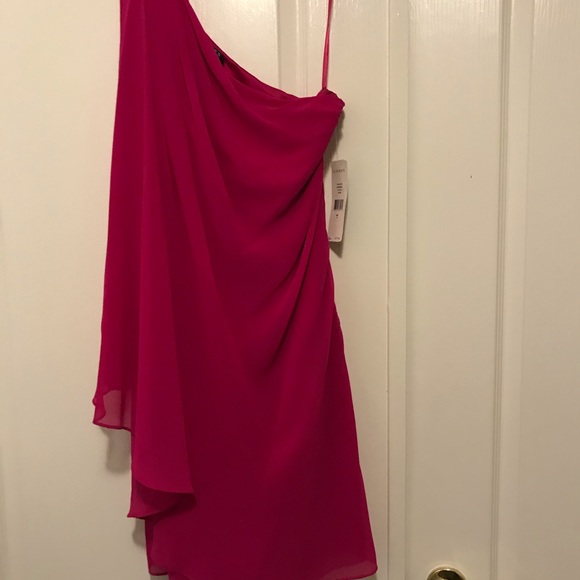 Pink Ralph Lauren one shoulder goddess dress 4 - Picture 3 of 3